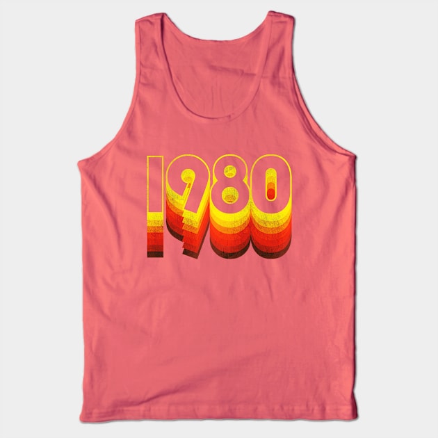 Vintage Retro 1980 Birthday Gift Tank Top by meowstudio